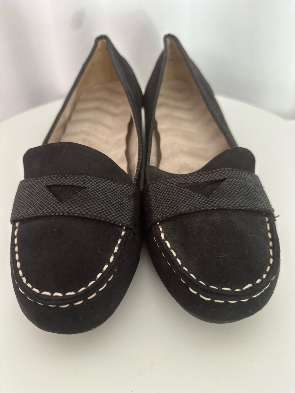 Unbranded Women’s Size 9W Black Faux-Suede Loafer Flats (SH109)